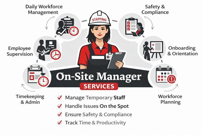 On-site staffing manager coordinating workforce support