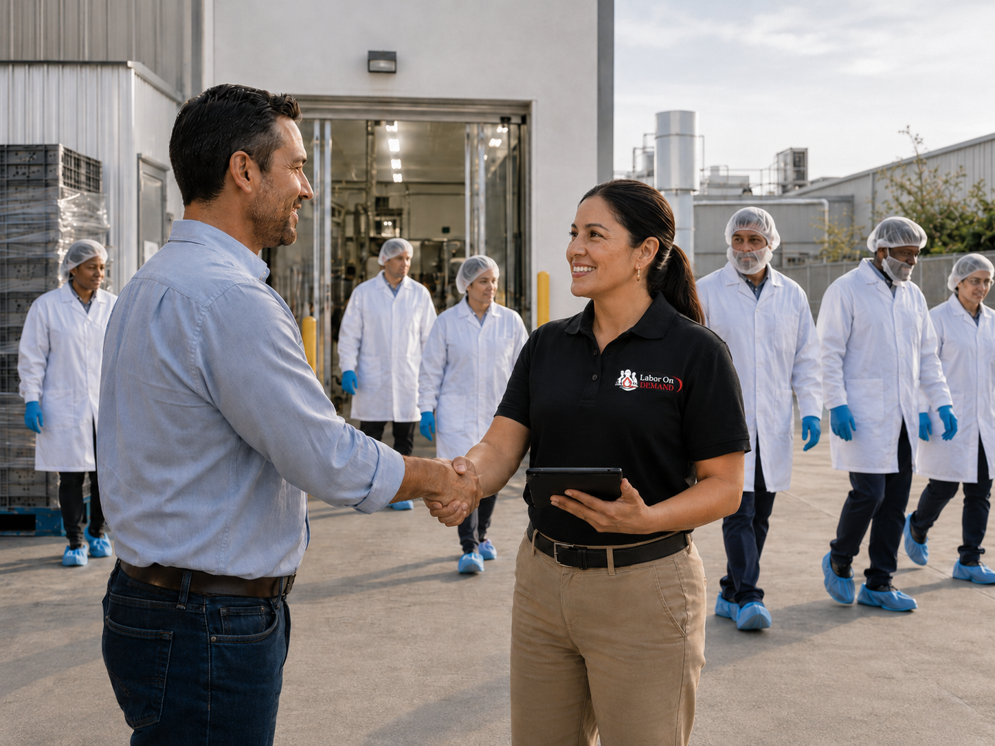 Production workers ready for staffing assignments